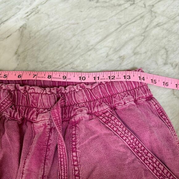 Anthropologie Rhys linen blend utility jogger pants pink size M - Picture 5 of 7